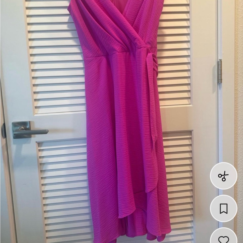 DKNY Vibrant Pink High Low Dress
